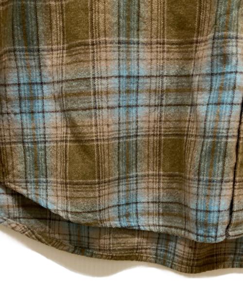 PENDLETON（ペンドルトン）PENDLETON (ペンドルトン) エルボーパッチウールチェックシャツ ブラウン×ブルー サイズ:SIZE XLの古着・服飾アイテム