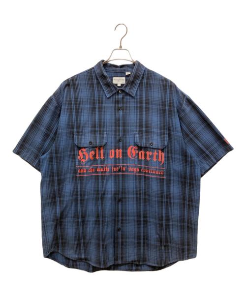 SUPREME（シュプリーム）Supreme (シュプリーム) Bernadette Corporation (バーナデット コーポレーション) S S Work Shirt ブルー サイズ:SIZE XLの古着・服飾アイテム