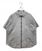 COMME des GARCONS HOMMEコムデギャルソン オム）の古着「ストライプジップシャツ」｜ブルー