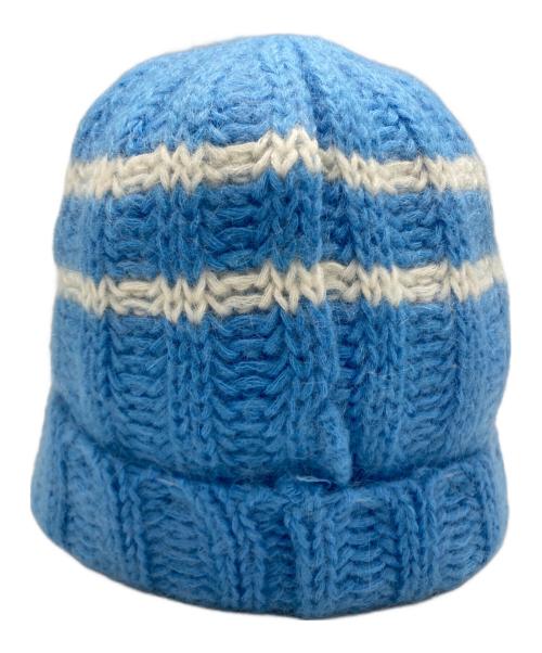 SUPREME（シュプリーム）Supreme (シュプリーム) Brushed Stripe Beanie ブルーの古着・服飾アイテム