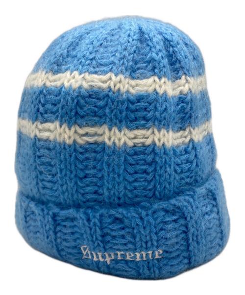 SUPREME（シュプリーム）Supreme (シュプリーム) Brushed Stripe Beanie ブルーの古着・服飾アイテム