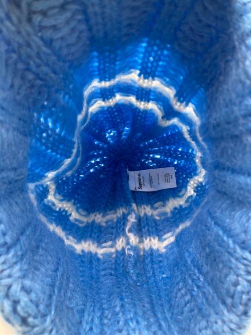 SUPREME（シュプリーム）Supreme (シュプリーム) Brushed Stripe Beanie ブルーの古着・服飾アイテム