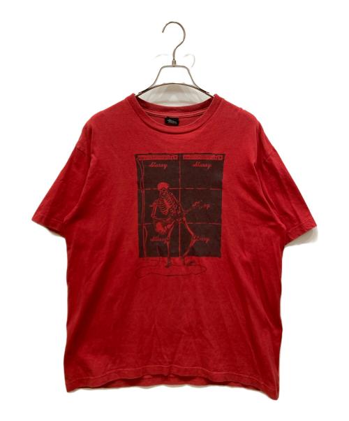 stussy（ステューシー）stussy (ステューシー) スカルプリントTシャツ レッド サイズ:SIZE Lの古着・服飾アイテム