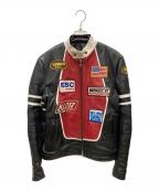 VANSONバンソン）の古着「RJP シングル ライダースジャケット」｜ブラック