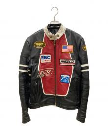 VANSON（バンソン）の古着「RJP シングル ライダースジャケット」｜ブラック