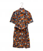 MARNIマルニ）の古着「プリントシャツワンピース」｜ネイビー