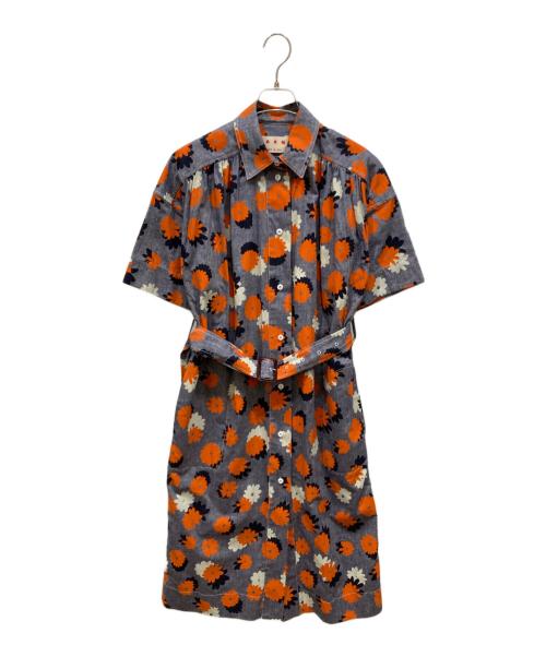 MARNI（マルニ）MARNI (マルニ) プリントシャツワンピース ネイビー サイズ:SIZE 36の古着・服飾アイテム