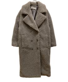 ZARA（ザラ）の古着「ダブルブレストフェイクボアコート」｜グレー