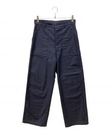 HYKE（ハイク）の古着「BACK SATIN BAKER PANTS」｜ネイビー