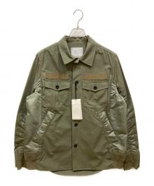 sacai（サカイ）の古着「Cotton Oxford Nylon Twill Shirt」｜カーキ