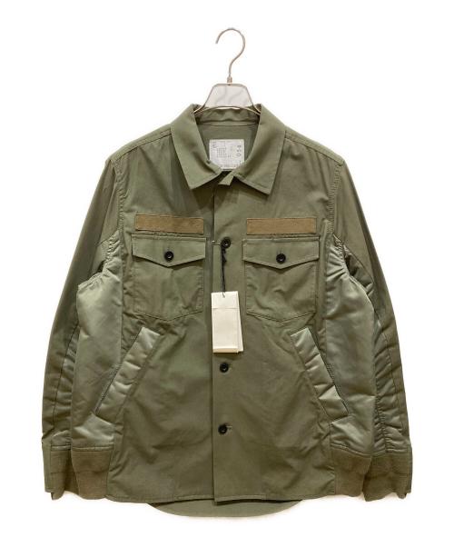 sacai（サカイ）sacai (サカイ) Cotton Oxford Nylon Twill Shirt カーキ サイズ:SIZE 3の古着・服飾アイテム