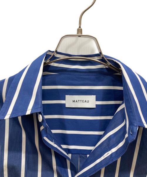 MATTEAU（マトー）MATTEAU (マトー) DEUXIEME CLASSE (ドゥーズィエム クラス) CLASSIC STRIPE SHIRT ブルー サイズ:SIZE 2 未使用品の古着・服飾アイテム