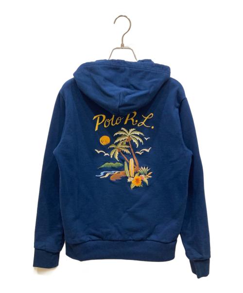 POLO RALPH LAUREN（ポロ・ラルフローレン）POLO RALPH LAUREN (ポロ・ラルフローレン) エンブロイダリールバッグフリースフーディー ネイビー サイズ:SIZE Sの古着・服飾アイテム