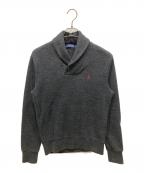 POLO RALPH LAURENポロ・ラルフローレン）の古着「エルボーパッチショールカラーニット」｜グレー