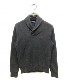 POLO RALPH LAUREN（ポロ・ラルフローレン）の古着「エルボーパッチショールカラーニット」｜グレー
