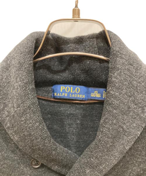 POLO RALPH LAUREN（ポロ・ラルフローレン）POLO RALPH LAUREN (ポロ・ラルフローレン) エルボーパッチショールカラーニット グレー サイズ:SIZE XSの古着・服飾アイテム