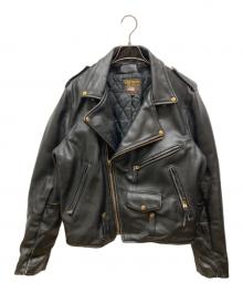 VANSON（バンソン）の古着「レザー ダブルライダース ジャケット」｜ブラック