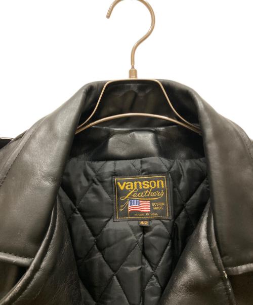 VANSON（バンソン）VANSON (バンソン) レザー ダブルライダース ジャケット ブラック サイズ:SIZE 42の古着・服飾アイテム