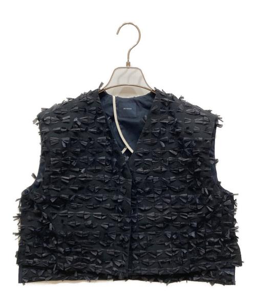 YORI（ヨリ）YORI (ヨリ) ミニリボンショートジレ ネイビー サイズ:SIZE 36の古着・服飾アイテム