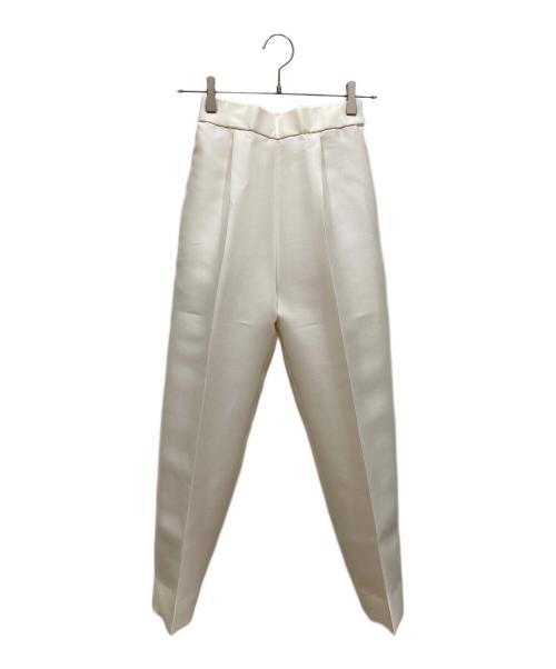 YORI（ヨリ）yori (ヨリ) シルキードレスパンツタックテーパードパンツ アイボリー サイズ:SIZE 34 未使用品の古着・服飾アイテム