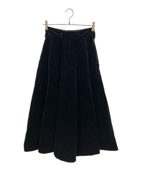 foufou（フーフー）foufou (フーフー) velvet quilting super flare skirt ブラック サイズ:SIZE 0の古着・服飾アイテム