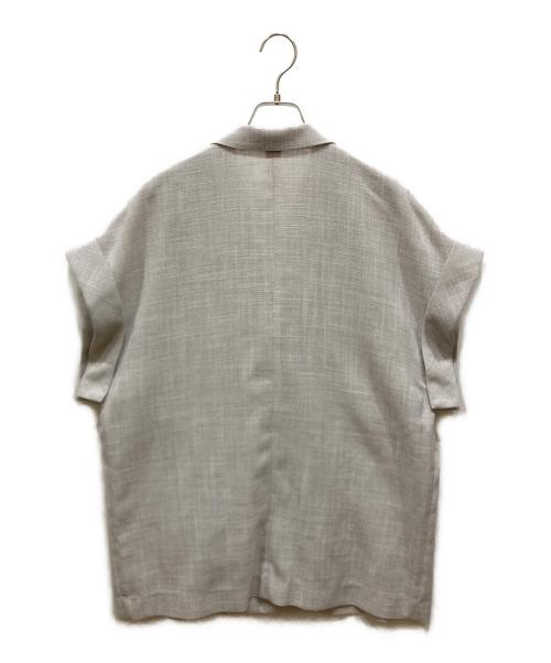 ANAYI（アナイ）ANAYI (アナイ) カラミリネンライクフレンチスリーブ ジャケット グレー サイズ:SIZE 38の古着・服飾アイテム