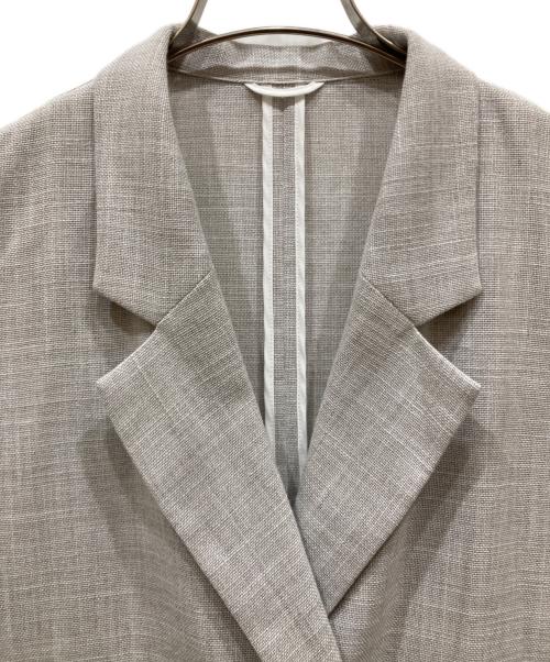 ANAYI（アナイ）ANAYI (アナイ) カラミリネンライクフレンチスリーブ ジャケット グレー サイズ:SIZE 38の古着・服飾アイテム