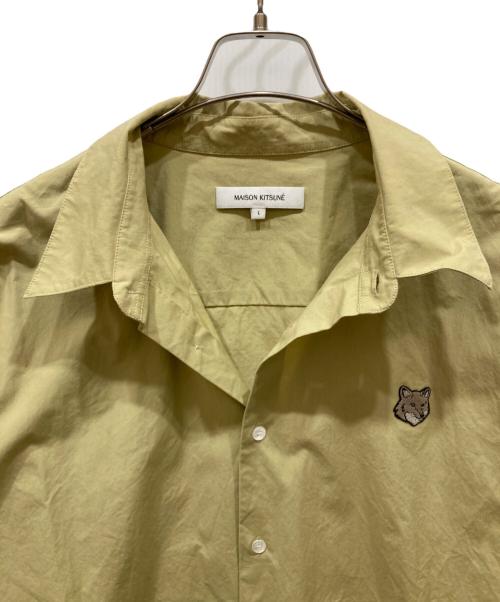 maison kitsune（メゾンキツネ）MAISON KITSUNE (メゾンキツネ) ボールドフォックスヘッドリラックスド シャツ イエロー サイズ:SIZE Lの古着・服飾アイテム