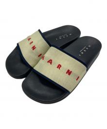 MARNI（マルニ）の古着「ロゴジャカード ニットスライドサンダル」｜ブラック