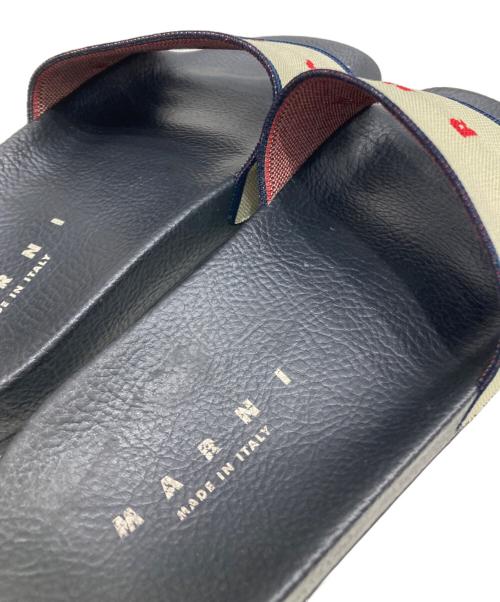 MARNI（マルニ）MARNI (マルニ) ロゴジャカード ニットスライドサンダル ブラック サイズ:SIZE　36の古着・服飾アイテム