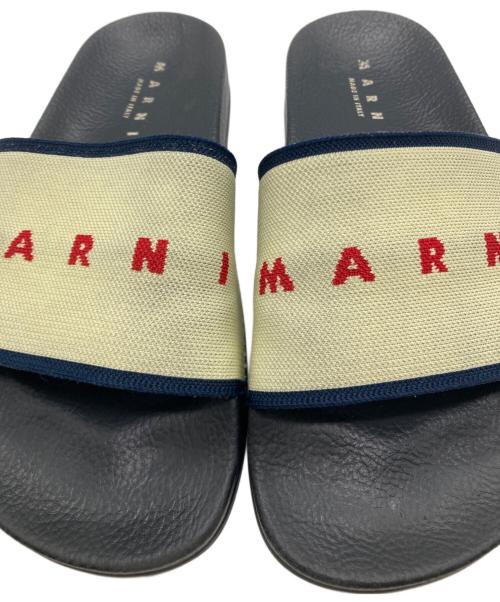 MARNI（マルニ）MARNI (マルニ) ロゴジャカード ニットスライドサンダル ブラック サイズ:SIZE　36の古着・服飾アイテム