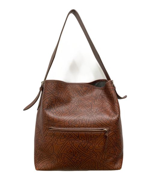 Vivienne Westwood（ヴィヴィアンウエストウッド）Vivienne Westwood (ヴィヴィアンウエストウッド) オーブ柄ワンショルダーバッグ ブラウンの古着・服飾アイテム