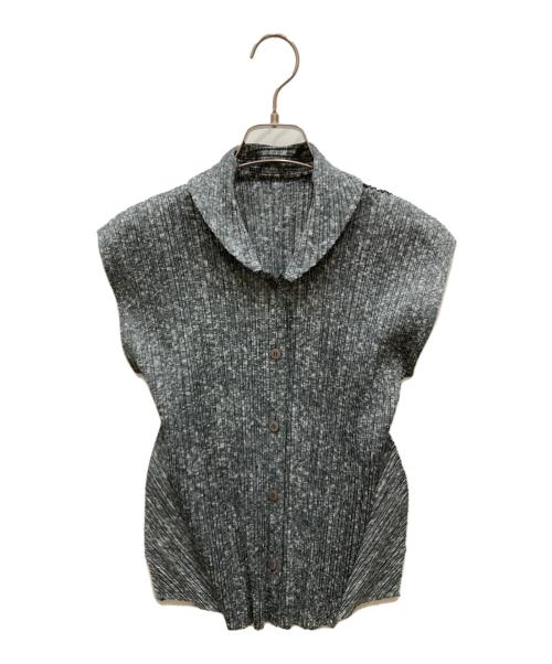 ISSEY MIYAKE（イッセイミヤケ）ISSEY MIYAKE (イッセイミヤケ) 総柄ノースリーブブラウス グレー サイズ:SIZE 3の古着・服飾アイテム