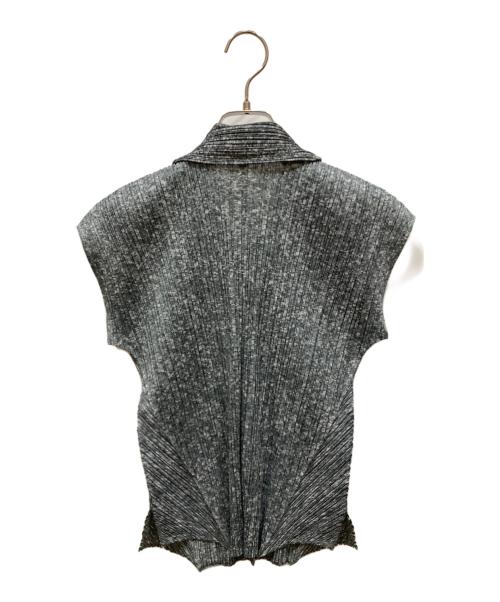 ISSEY MIYAKE（イッセイミヤケ）ISSEY MIYAKE (イッセイミヤケ) 総柄ノースリーブブラウス グレー サイズ:SIZE 3の古着・服飾アイテム
