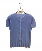 PLEATS PLEASEプリーツプリーズ）の古着「半袖ブラウス」｜スカイブルー