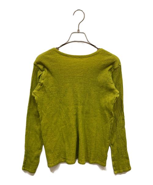 ISSEY MIYAKE me（イッセイ ミヤケ ミー）ISSEY MIYAKE ME (イッセイ ミヤケ ミー) ワッシャー加工カーディガン イエロー サイズ:不明の古着・服飾アイテム