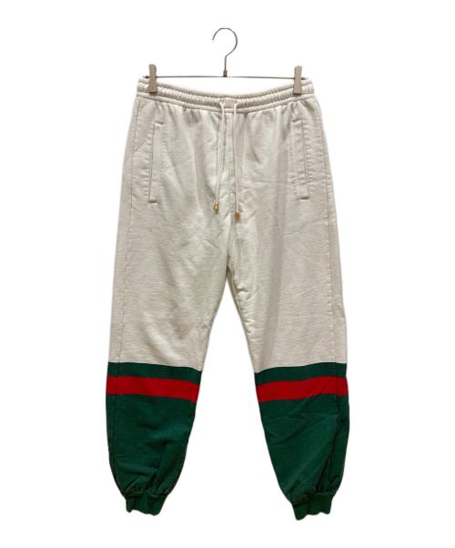 GUCCI（グッチ）GUCCI (グッチ) カラー ブロック スウェット ジョギング パンツ ホワイト サイズ:SIZE Sの古着・服飾アイテム