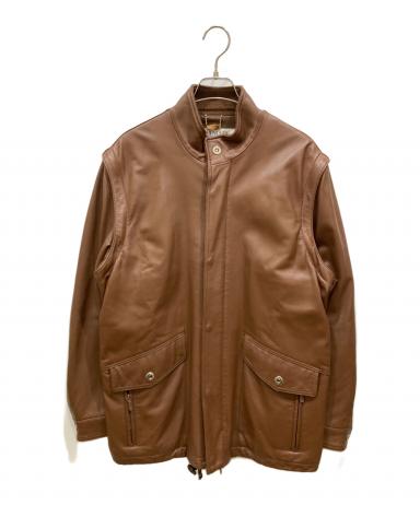 中古・古着通販】BALMAIN (バルマン) ラムレザージャケット ブラウン