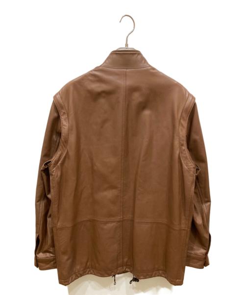 BALMAIN（バルマン）BALMAIN (バルマン) ラムレザージャケット ブラウン サイズ:SIZE Lの古着・服飾アイテム