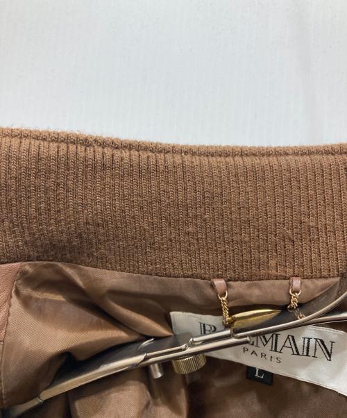 BALMAIN（バルマン）BALMAIN (バルマン) ラムレザージャケット ブラウン サイズ:SIZE Lの古着・服飾アイテム