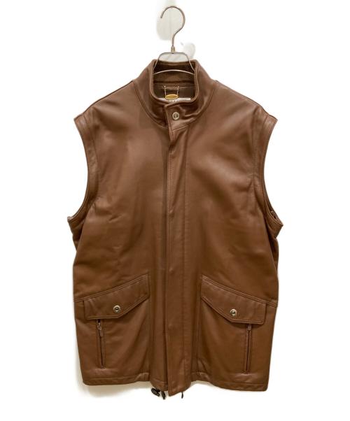 BALMAIN（バルマン）BALMAIN (バルマン) ラムレザージャケット ブラウン サイズ:SIZE Lの古着・服飾アイテム