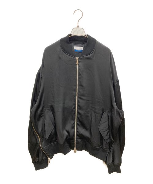 MAISON SPECIAL（メゾンスペシャル）MAISON SPECIAL (メゾンスペシャル) Stretch Satin Prime-Over MA-1 Bomber Jacket ブラック サイズ:02の古着・服飾アイテム
