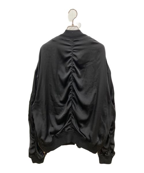 MAISON SPECIAL（メゾンスペシャル）MAISON SPECIAL (メゾンスペシャル) Stretch Satin Prime-Over MA-1 Bomber Jacket ブラック サイズ:02の古着・服飾アイテム