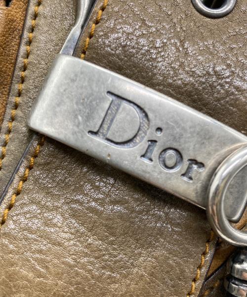 Christian Dior（クリスチャン ディオール）Christian Dior (クリスチャン ディオール) ガウチョレザーショルダーバッグ オリーブの古着・服飾アイテム