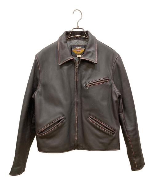 HARLEY-DAVIDSON（ハーレーダビッドソン）HARLEY-DAVIDSON (ハーレーダビッドソン) 背面エンボスレザージャケット ブラウン サイズ:SIZE Lの古着・服飾アイテム