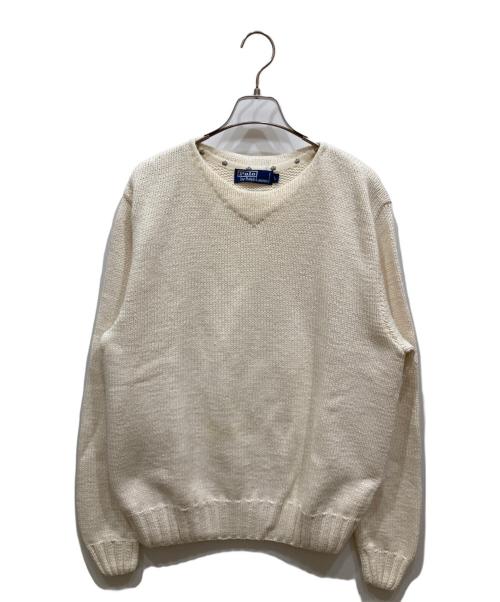 POLO RALPH LAUREN（ポロ・ラルフローレン）POLO RALPH LAUREN (ポロ・ラルフローレン) コットンニット ホワイト サイズ:SIZE Lの古着・服飾アイテム