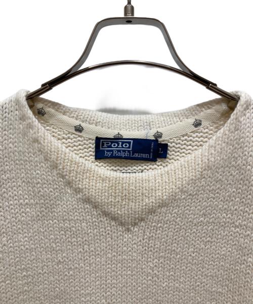 POLO RALPH LAUREN（ポロ・ラルフローレン）POLO RALPH LAUREN (ポロ・ラルフローレン) コットンニット ホワイト サイズ:SIZE Lの古着・服飾アイテム