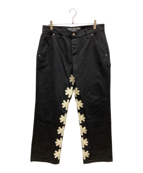 LOSTSHDWS（ロストシャドーズ）LOSTSHDWS (ロストシャドーズ) プリントフレアデニムパンツ ブラック サイズ:SIZE 86cm (W34)の古着・服飾アイテム