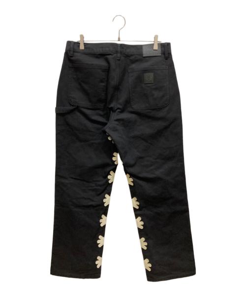 LOSTSHDWS（ロストシャドーズ）LOSTSHDWS (ロストシャドーズ) プリントフレアデニムパンツ ブラック サイズ:SIZE 86cm (W34)の古着・服飾アイテム