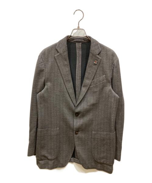 LARDINI（ラルディーニ）LARDINI (ラルディーニ) ウールナイロンハニカムニットジャージ2Bジャケット グレー サイズ:SIZE 48の古着・服飾アイテム